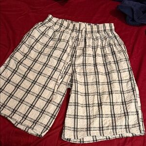 Men's Athletic Checkered Shorts - Black and White